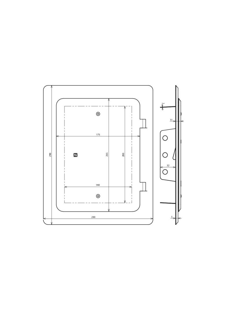 Drzwi do zacisku probierczego, stal nierdzewna NIRO
