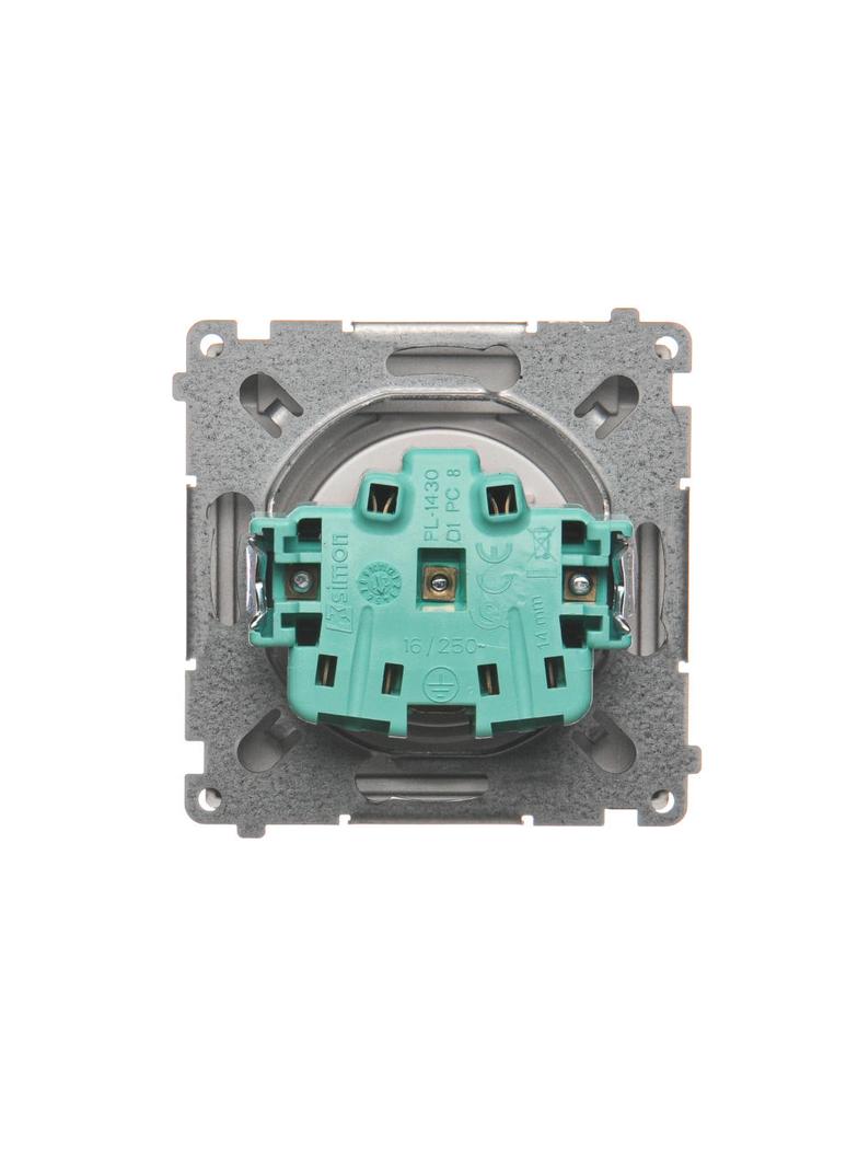 Simon Basic Gniazdo wtyczkowe z uziemieniem bryzgoszczelne IP44 16A 250V zaciski śrubowe. Klapka transparentna stal inox BMGZ1B.01/21A BMGZ1B.01/21a KONTAKT
