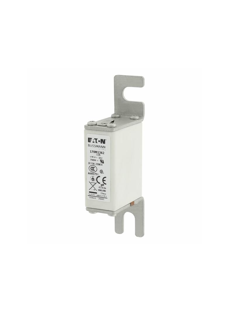 32A 690V IEC gR 000/80 SQ.BODY IND. FUSE Wkładka szybka 32A AC 690V DIN 000 21x40x100 mm, 170M1362 E