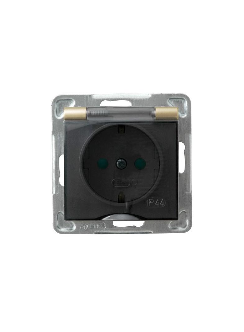 IMPRESJA Gniazdo bryzgoszczelne z uziemieniem schuko IP-44 z przesłonami torów prądowych wieczko prz