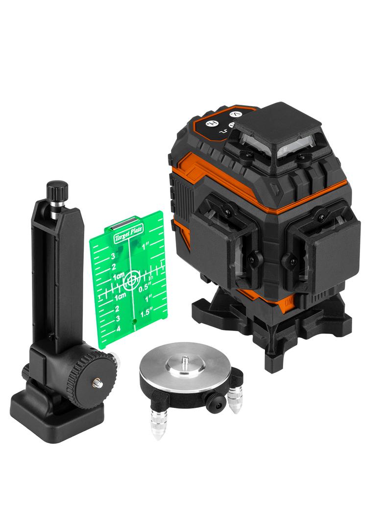 Laser 3D, 12 linii, zielony, walizka, tarcza celownicza, magnetyczny uchwyt, ładowarka