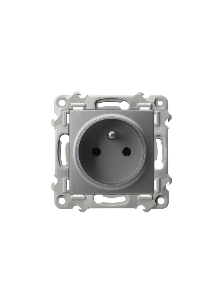 SZAFIR Gniazdo pojedyncze z uziemieniem - kolor szary mat