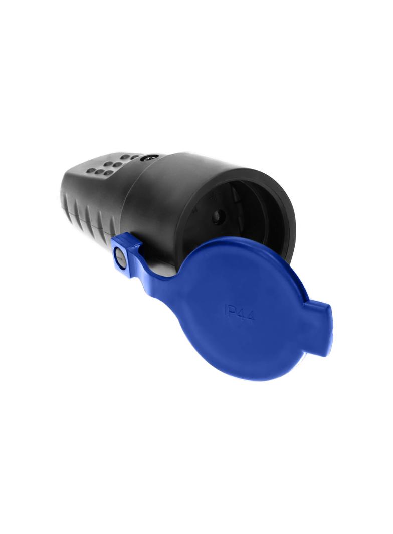 Gniazdo gumowe proste IP44 z uziemieniem czarne OR-AE-1314 ORNO