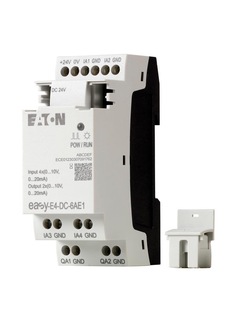 EASY-E4-DC-6AE1 easyE4 rozszerzenie 24VDC 4AI 2AO (0/4..20mA/0..10VDC) 197223 EATON