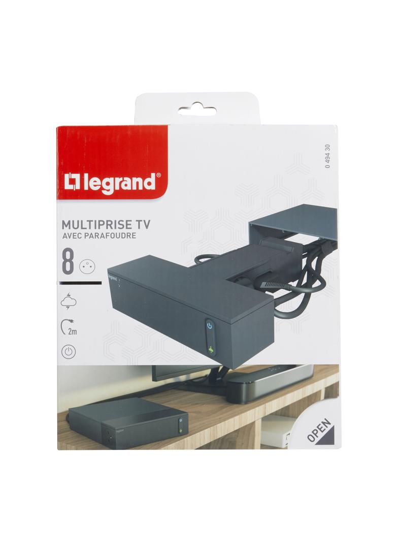 PRZEDŁUŻACZ DO KĄCIKA TV, 4X2P+Z + 4X2P, Z OGRANICZNIKIEM PRZEPIĘĆ, Z PRZEWODEM 2.0 METRA 3X1.5 MM2