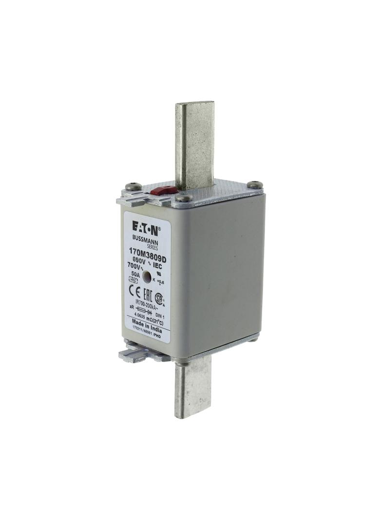 FUSE 50A 690V aR DIN 1 HSDNH Wkładka szybka 50A 690V aR DIN 1 podwójny wskaźnik 170M3809D EATON
