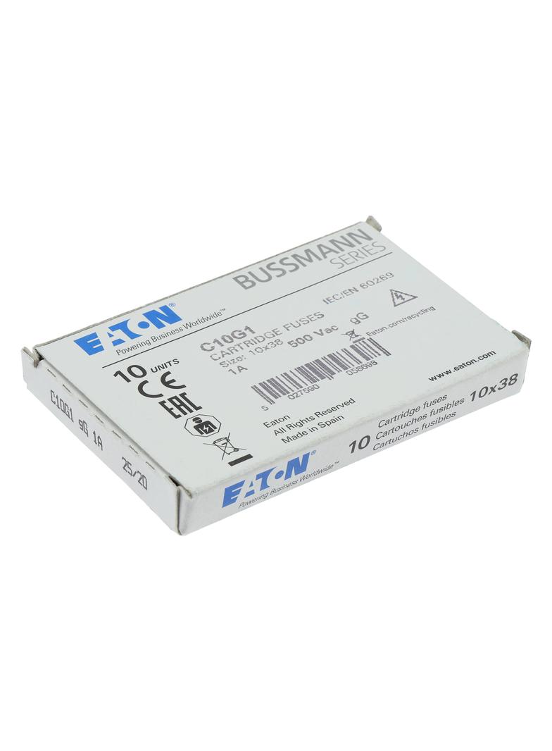 CYLINDRICAL FUSE 10 x 38 1A GG 500V AC Wkładka cylindryczna 10 x 38mm 1A GG 500V AC C10G1 EATON