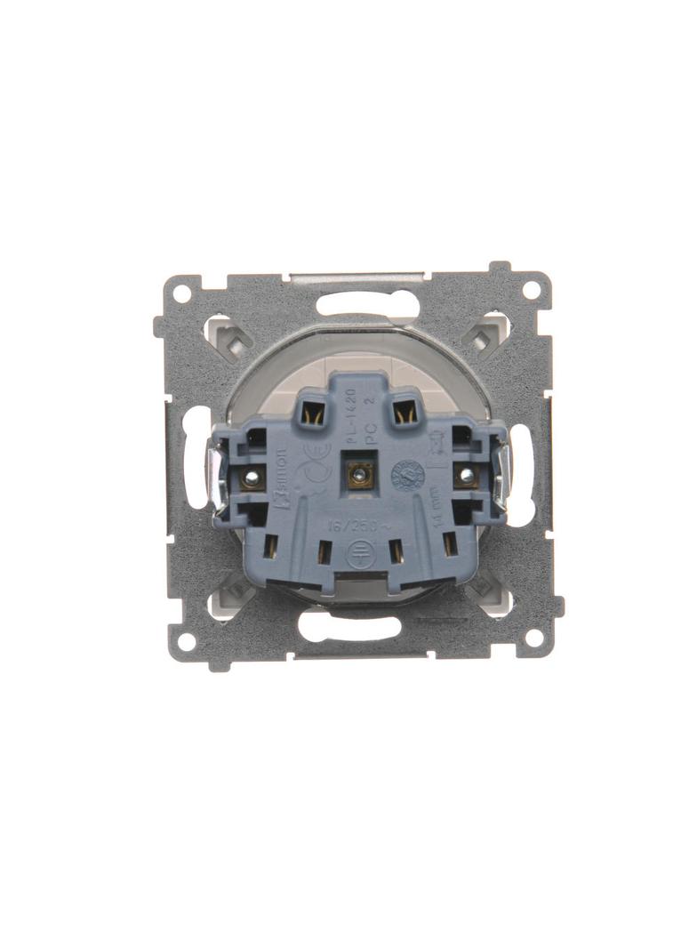 Simon 54 Gniazdo z/u i przesłonami 16A szybkozłączka biały