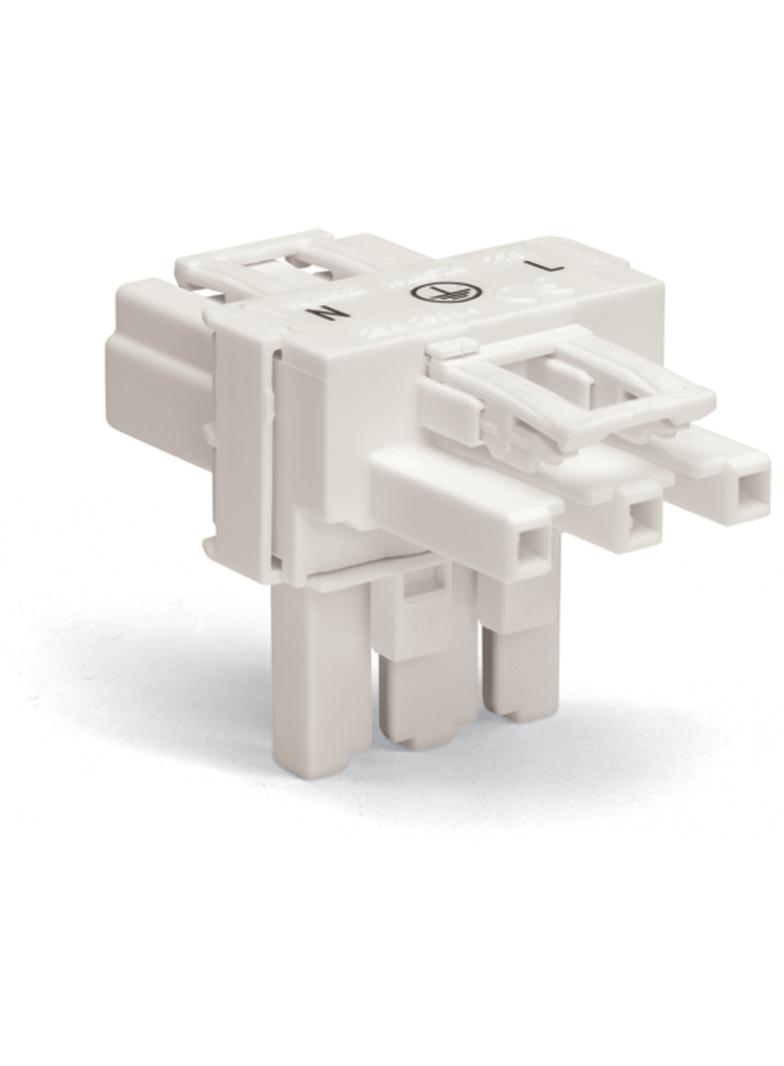 WINSTA rozgałęźnik typu T 3-torowy 1 x wtyk / 2 x gniazdo biały