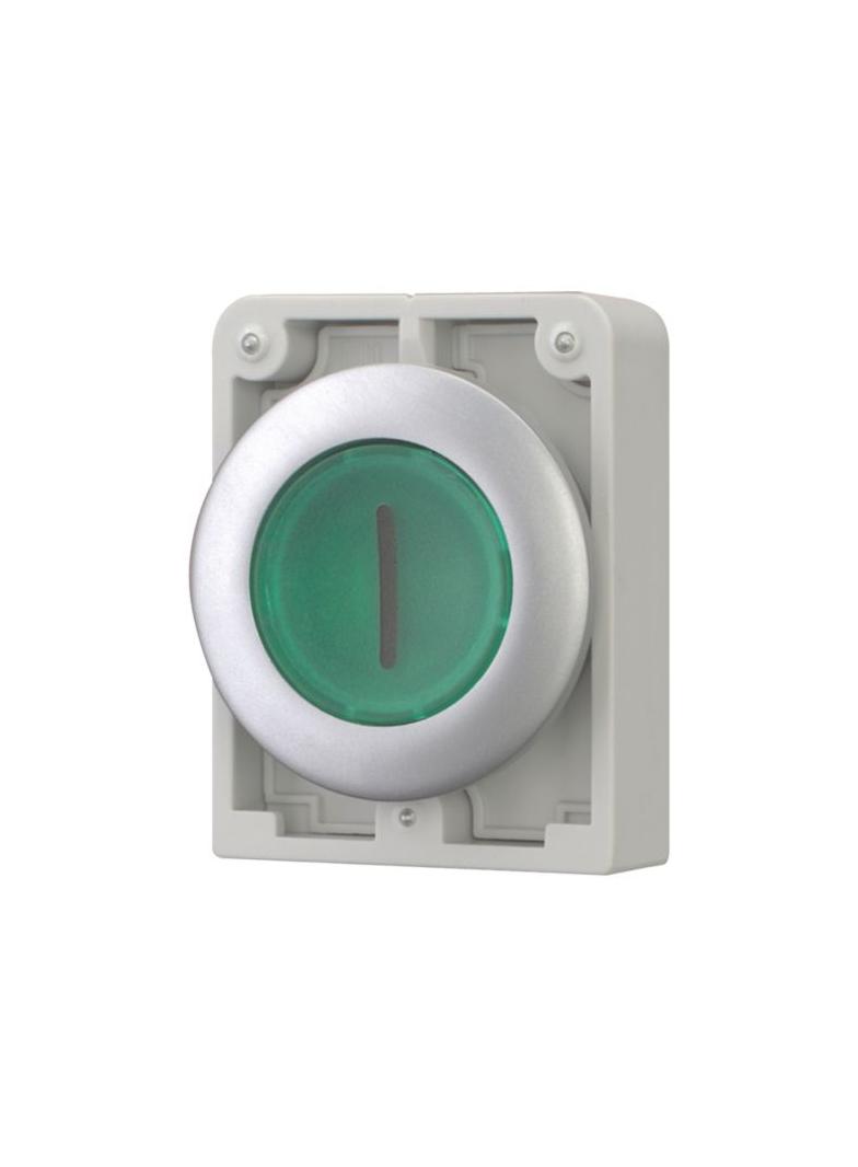 M30C-FDL-G-X1 Przycisk podświetlany 30mm płaski zielony I z samopowrotem 182957 EATON
