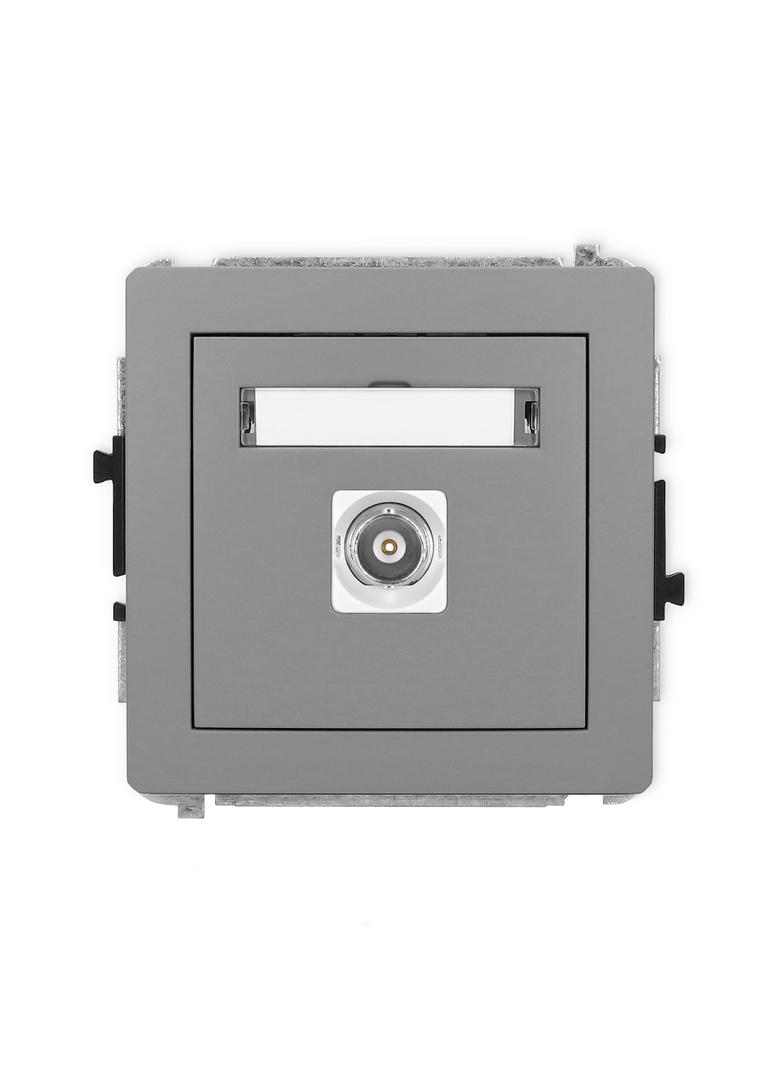 DECO Mechanizm gniazda pojedynczego BNC szary mat