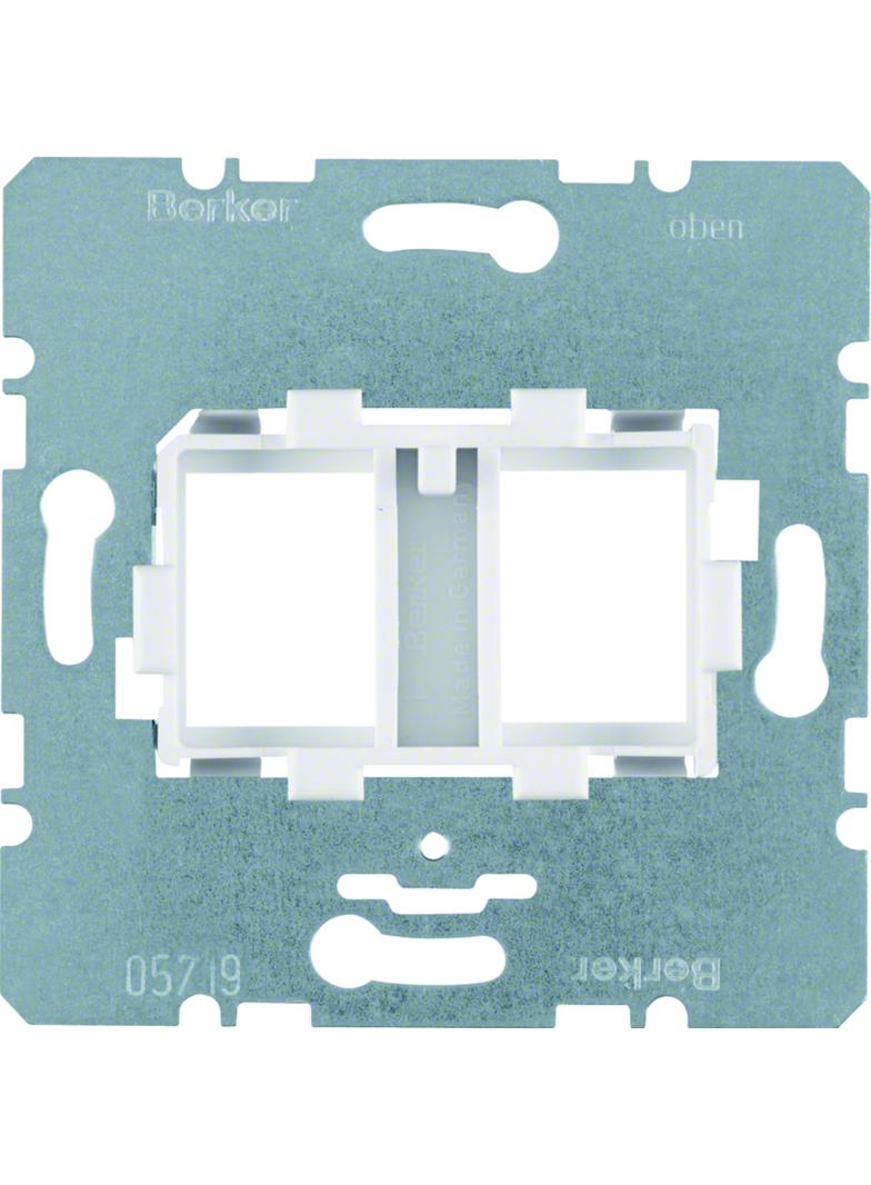 BERKER one.platform Płytka nośna podwójna z białym elementem mocującym mechanizm 454105 HAGER