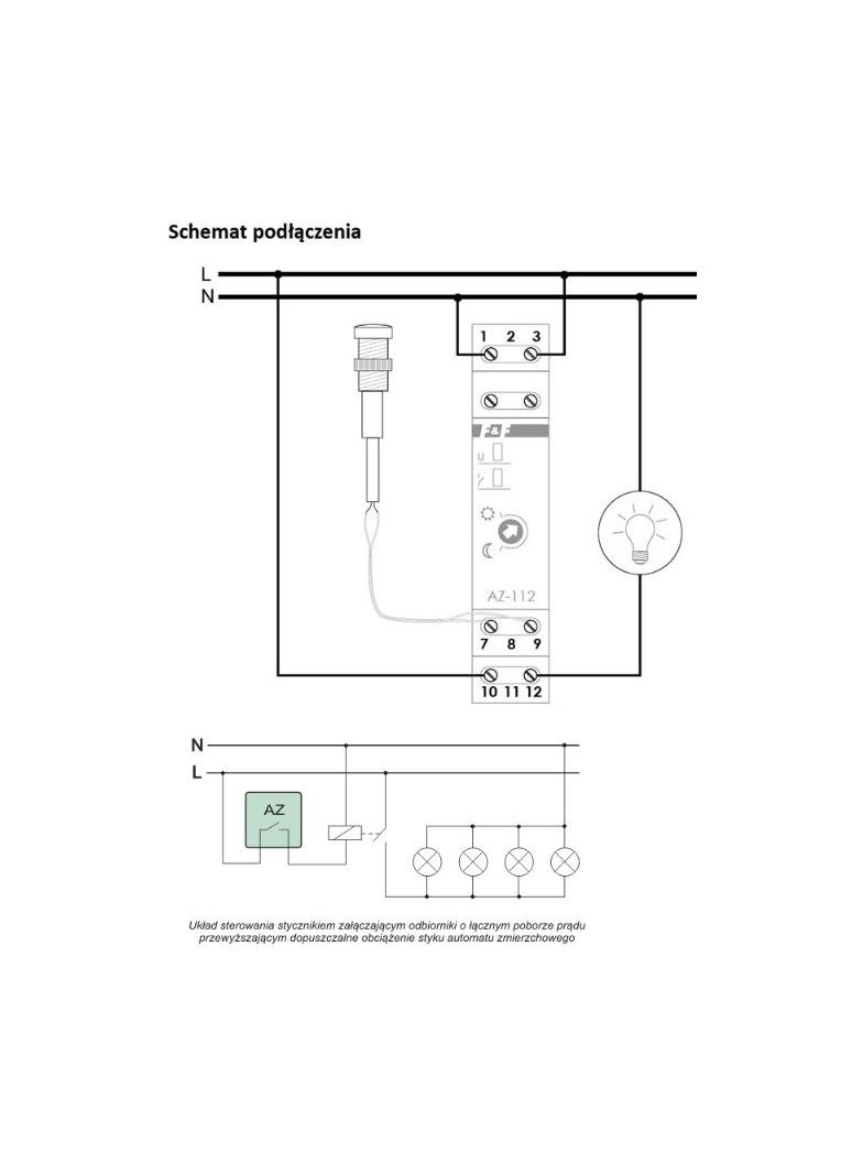 Automat zmierzchowy z zewnętrzną sondą hermetyczną AZ-112-24V F&F