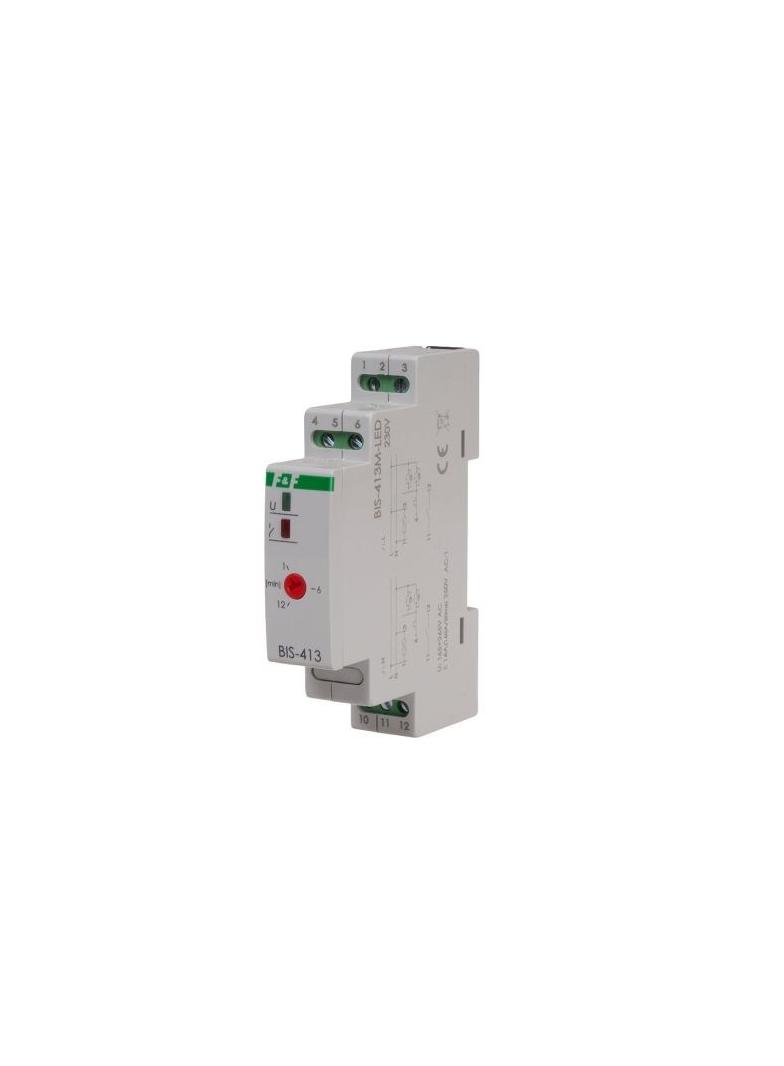 Przekaźnik bistabilny z wyłącznikiem czasowym z pamięcią na szynę DIN 160A/20ms BIS-413M-LED F&F