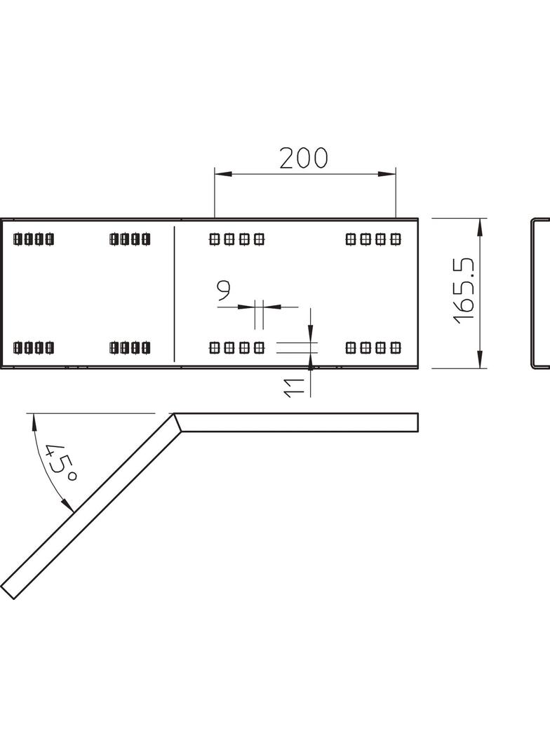 WRWV 160 A, ŁĄCZNIK KĄTOWY 45 160MM FT