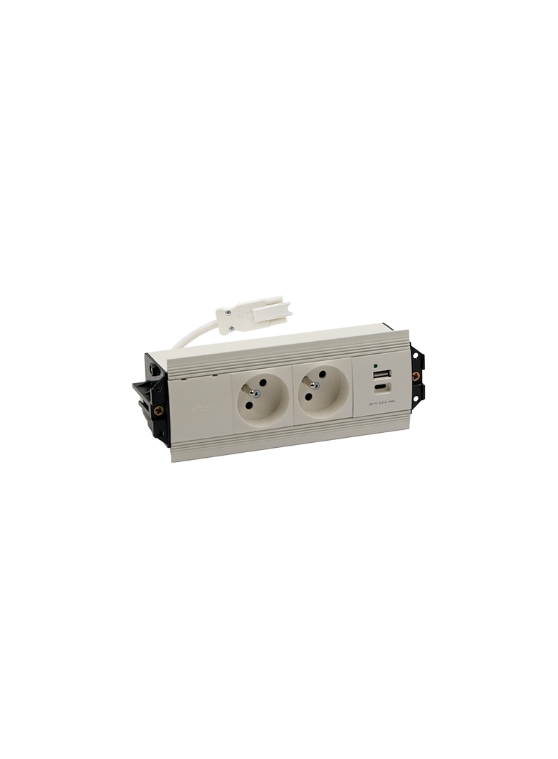 "Simon 480 TS48-510E300K0-33 Indesk 3 gn. typ E i płytka dla 2 złączy RJ45 keystone