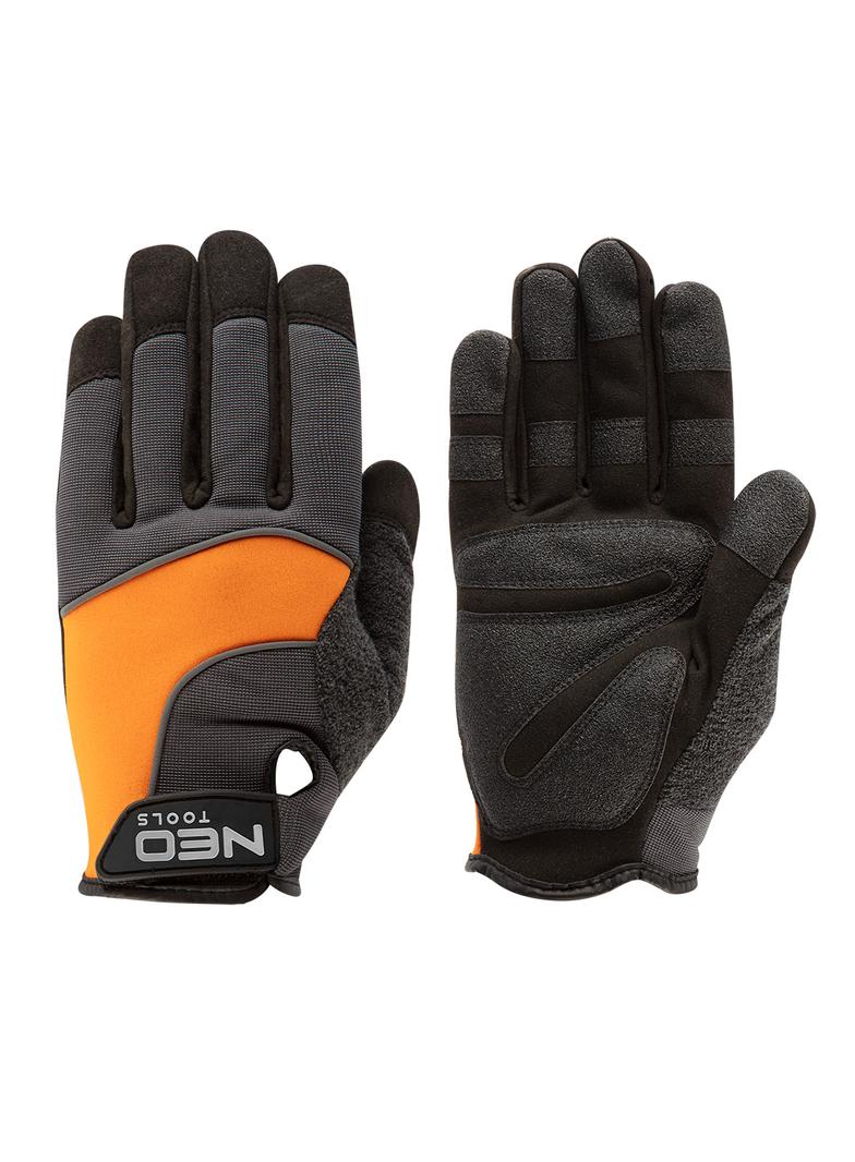 Rękawice robocze, skóra syntetyczna, wstawki PCV, 10"