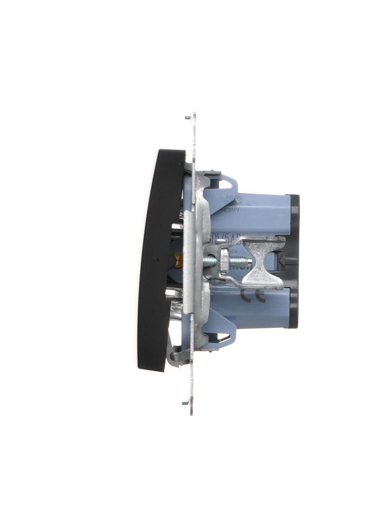Simon 54 Łącznik świecznikowy z podświetleniem LED i do wersji IP44 16A 250V zaciski śrubowe czarny *Posiada wkładkę DU1W DW5ABL.01/49 KONTAKT