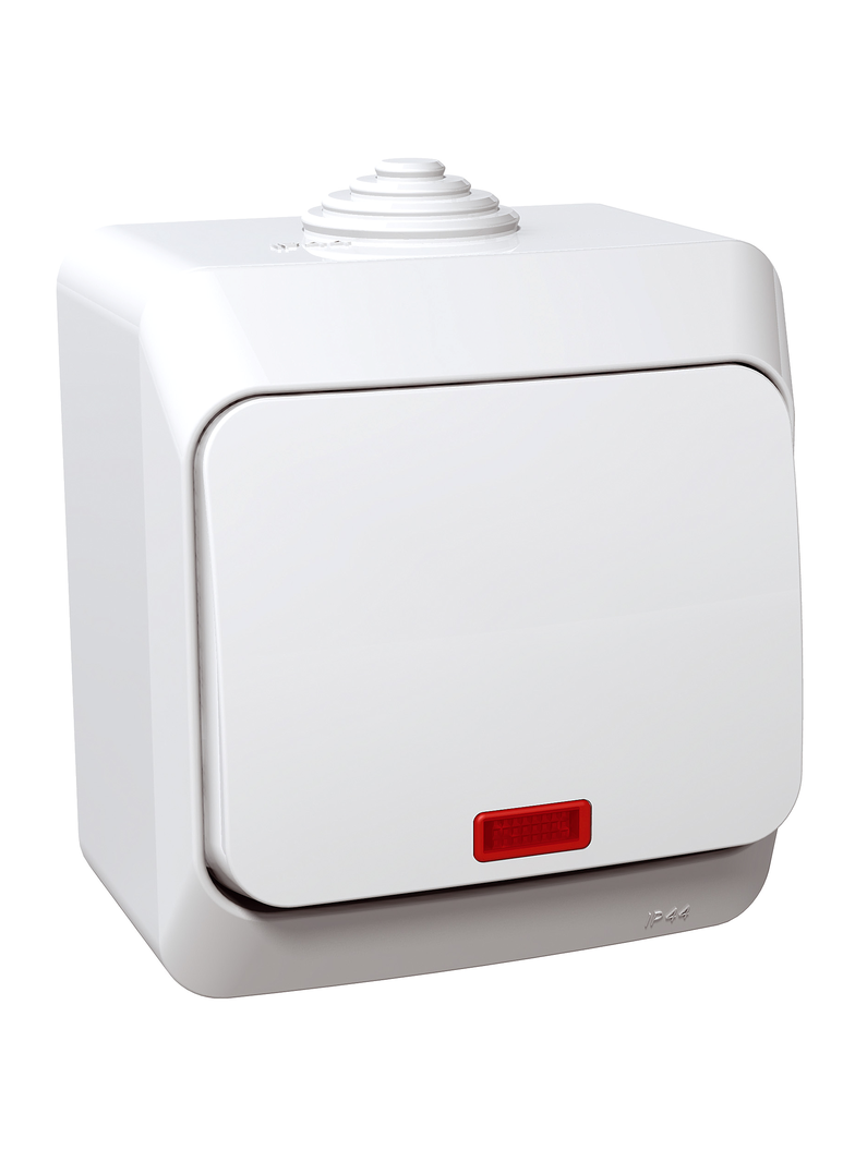 Cedar Plus łącznik 1-biegunowy z podświetleniem IP44 biały WDE000514 Schneider