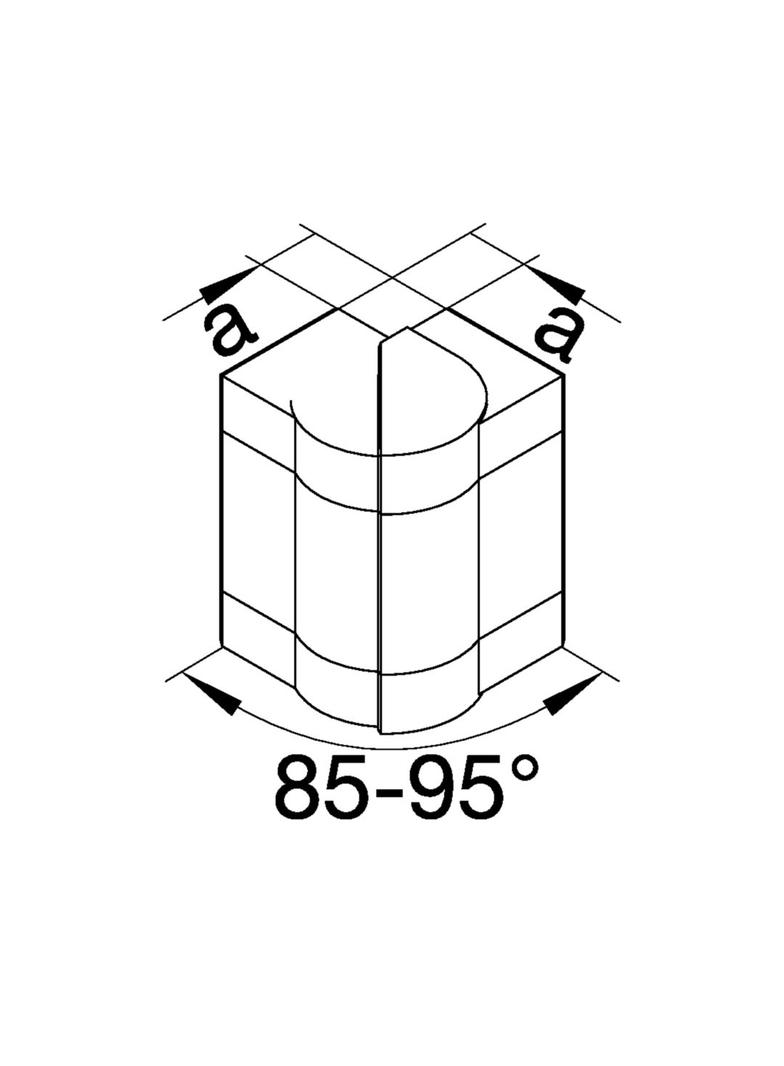 tehalit.BR65/BRS Kąt zewnętrzny 65x210 PC-ABS, jasnoszary
