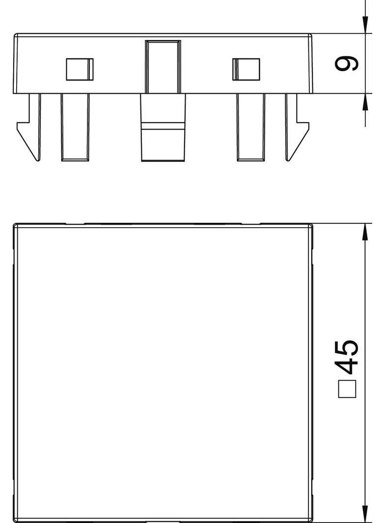 BD 45 1/1, ŚLEPA POKRYWA MODUŁU 1/1, 45X45MM