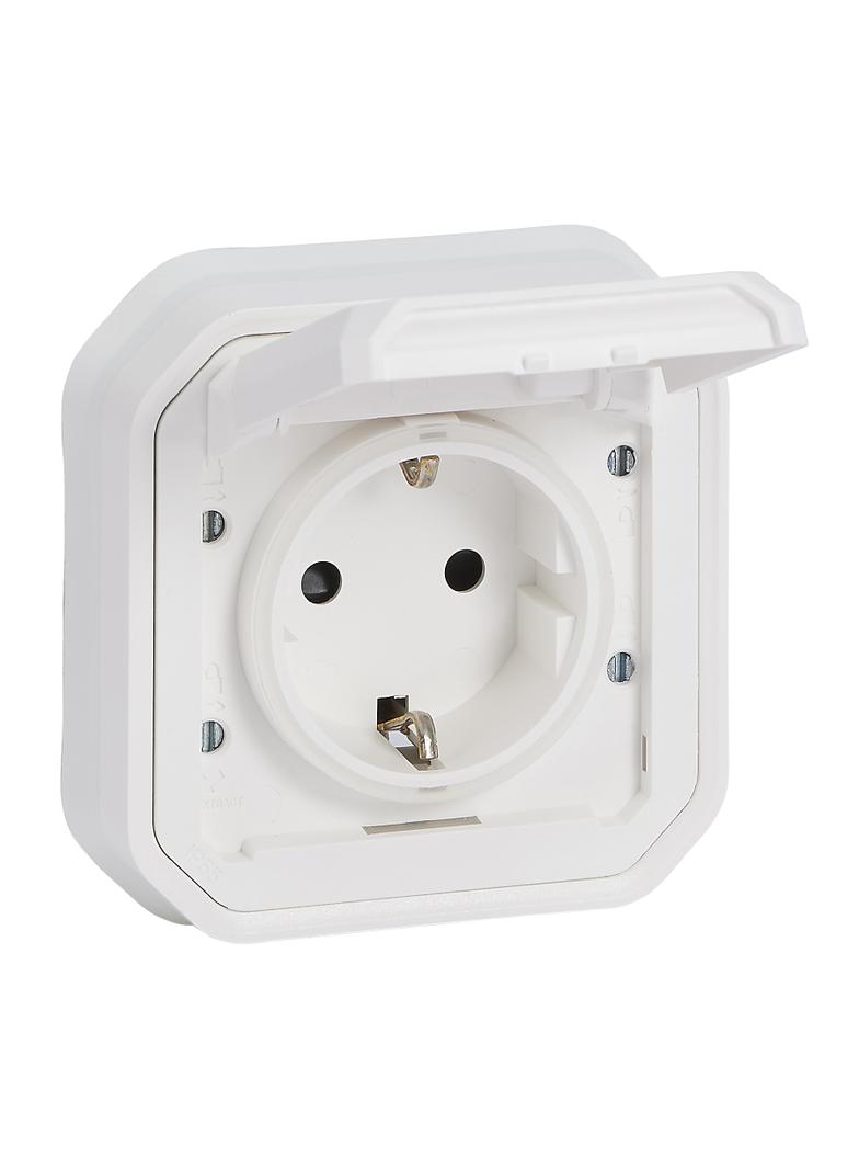 NOWE PLEXO - GN. SCHUKO 2P+Z ZACISKI ŚRUB PODTYNKOWE Z PAZURKAMI 16A-250V BIAŁE 069868L LEGRAND
