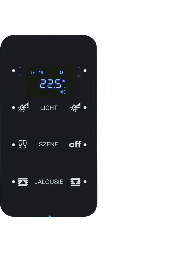 BERKER R.1 Sensor dotykowy potrójny z regulatorem temperatury konfigurowalny szkło czarny 75643165 H