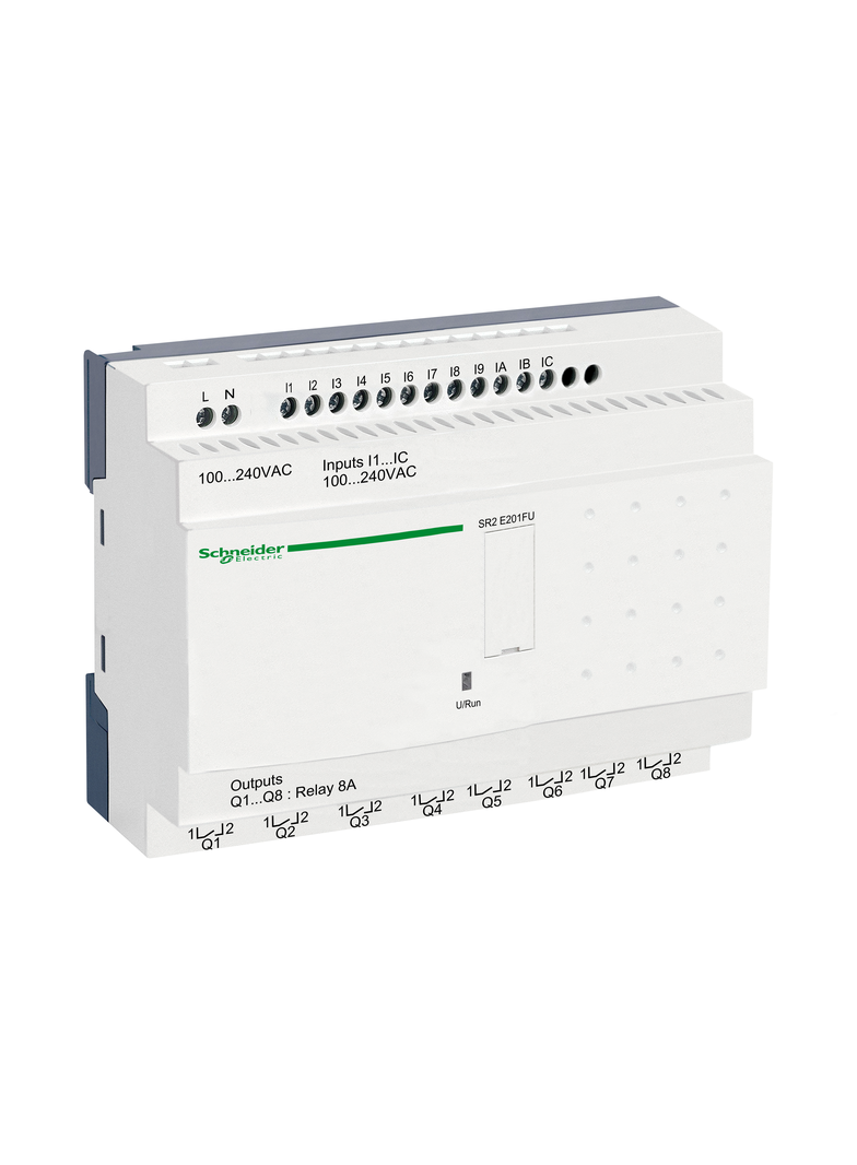 Zelio Logic, przekaźnik kompaktowy, zegar, 12 wejść, 8 wyjść, 120VAC