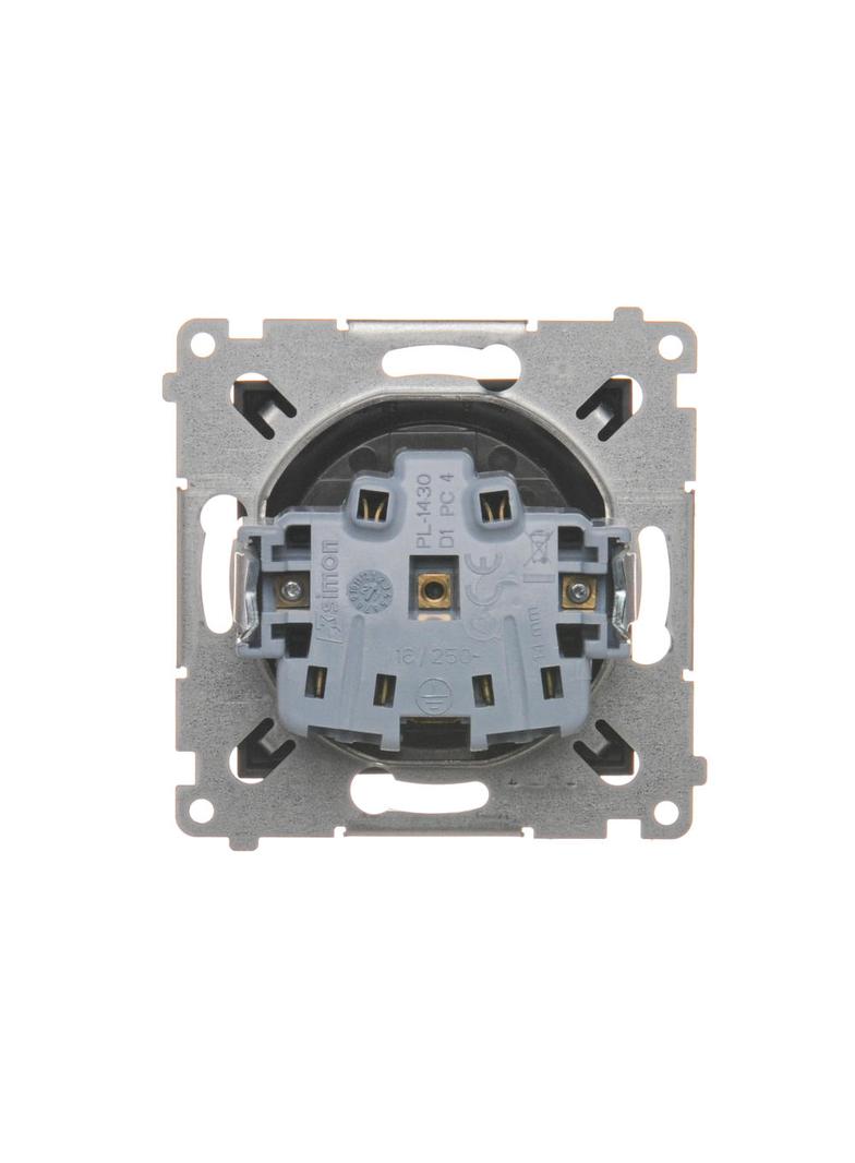 Simon 54 Gniazdo z/u i przesłonami 16A z. śrub. brąz mat