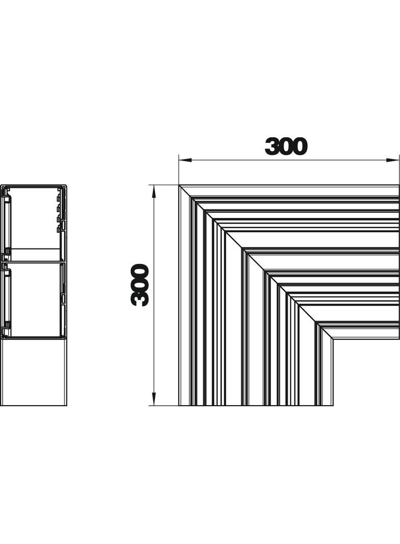 GA-DF90210EL, Naroże płaskie 2-komorowe