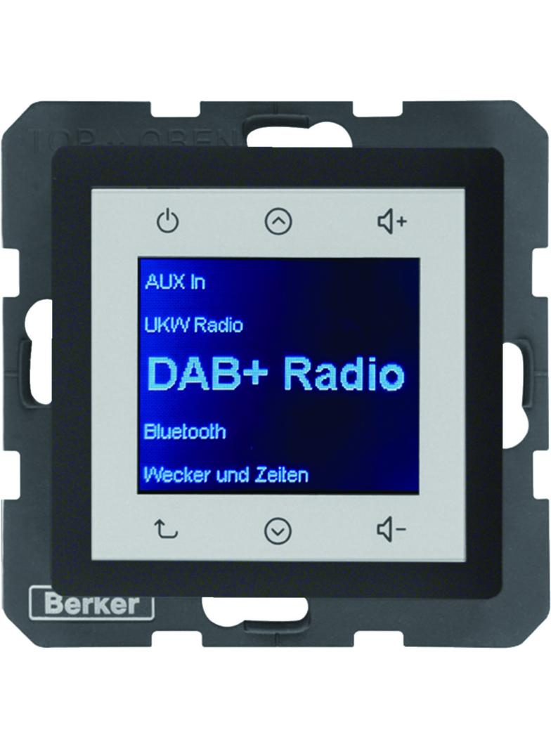 Berker Q.1/Q.3/Q.7 Q.x Radio Touch podtynkowe DAB+ antracyt aksamit  29846086 HAGER