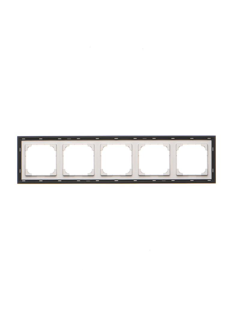 Simon 55 Ramka pięciokrotna 5-krotna DUO Aluminium podstawa czarna TRD5.149/143 KONTAKT