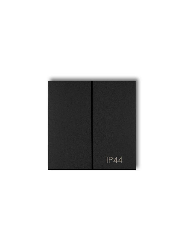 Klawisze podwójne do łączników IP44 ICON, MINI (komplet dwóch klawiszy), czarny mat 12MKLH-2 KARLIK
