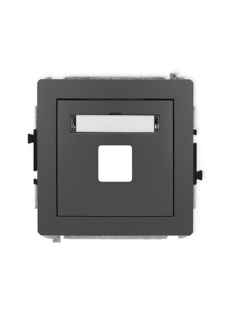 DECO Gniazdo antenowe multimedialne pojedyncze bez modułu (standard Keystone) grafitowy mat 28DGM-1P KARLIK