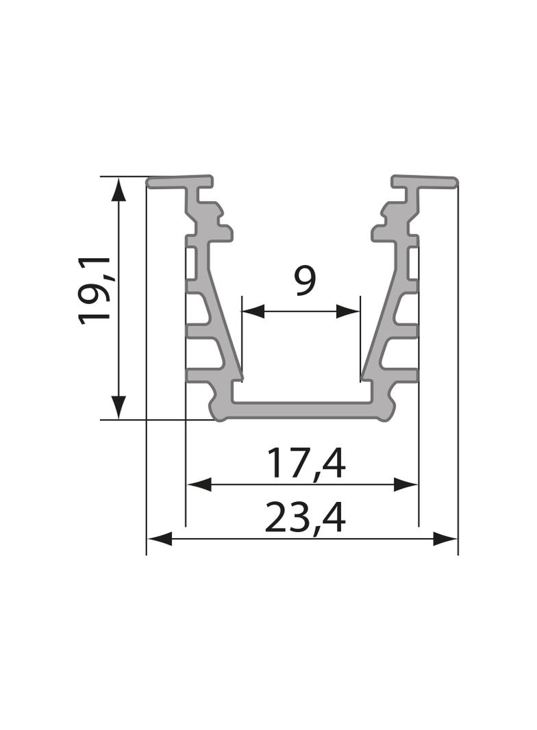 Profil Aluminiowy WOJDEEP z osłoną mleczną 1mb
