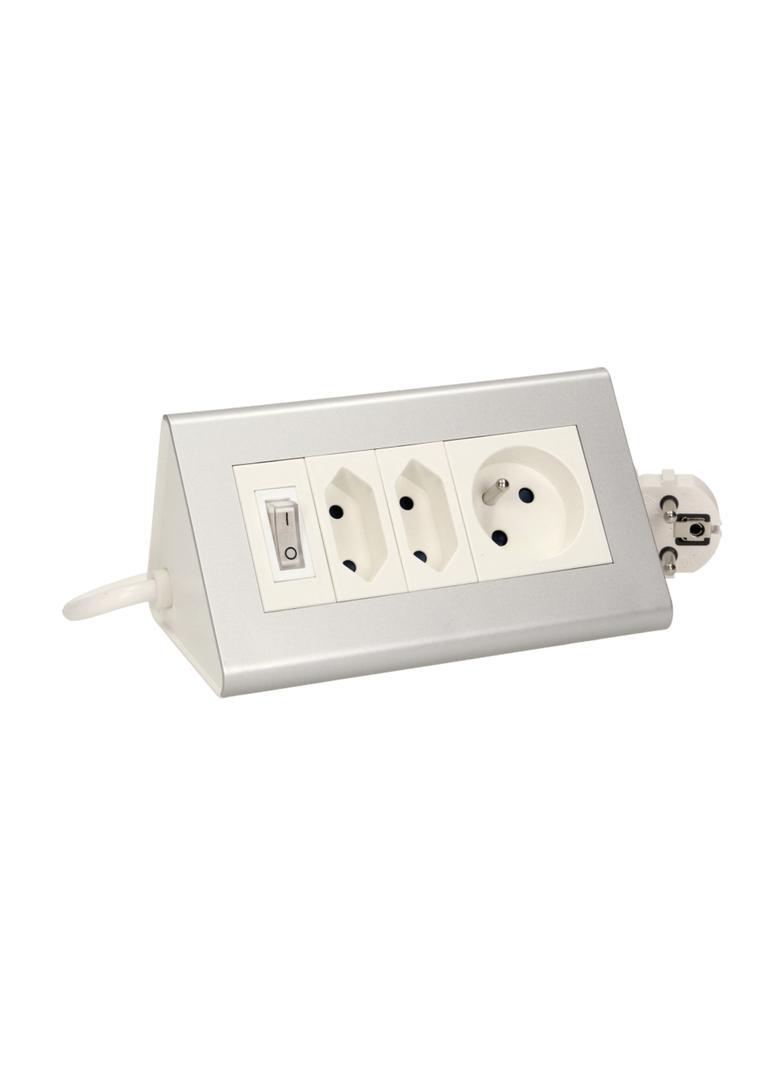 Przedłużacz biurkowy 2 gniazda 2P/II 1 gniazdo wyłącznik ON/OFF przewód 3x1mm2 - 1,5m OR-AE-1327 ORN