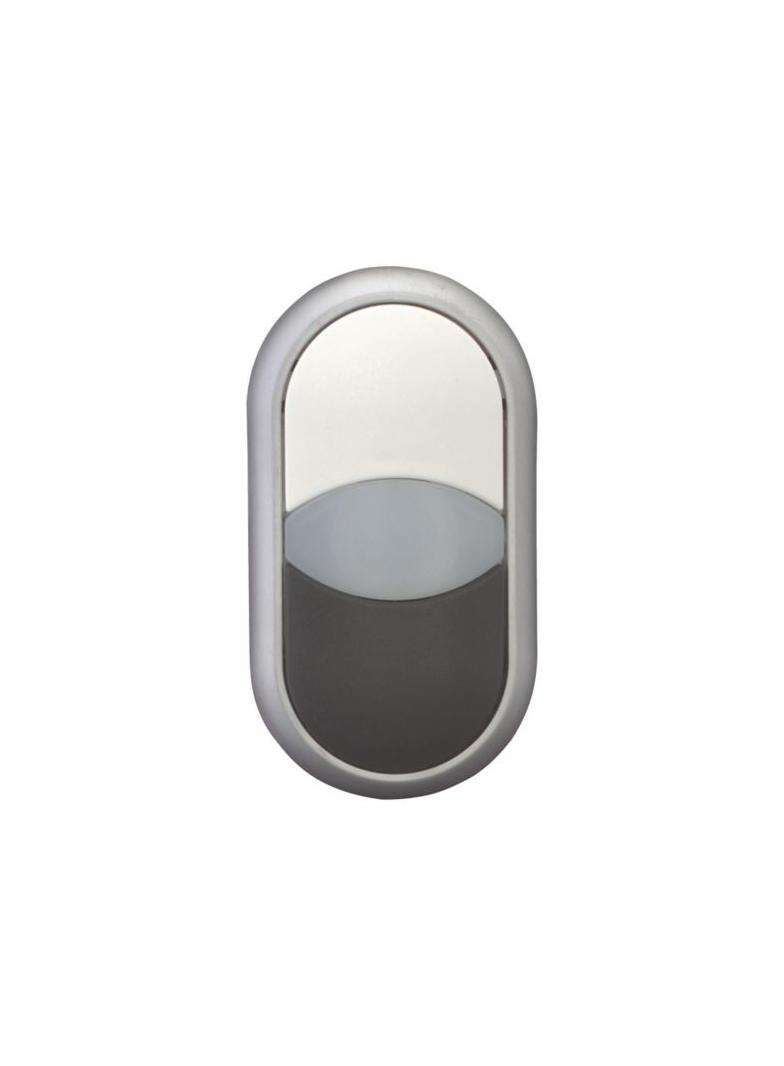 M22-DDL-WS Przycisk podwójny biało/czarny z samopowrotem i z możliwością podświetlenia 216704 EATON