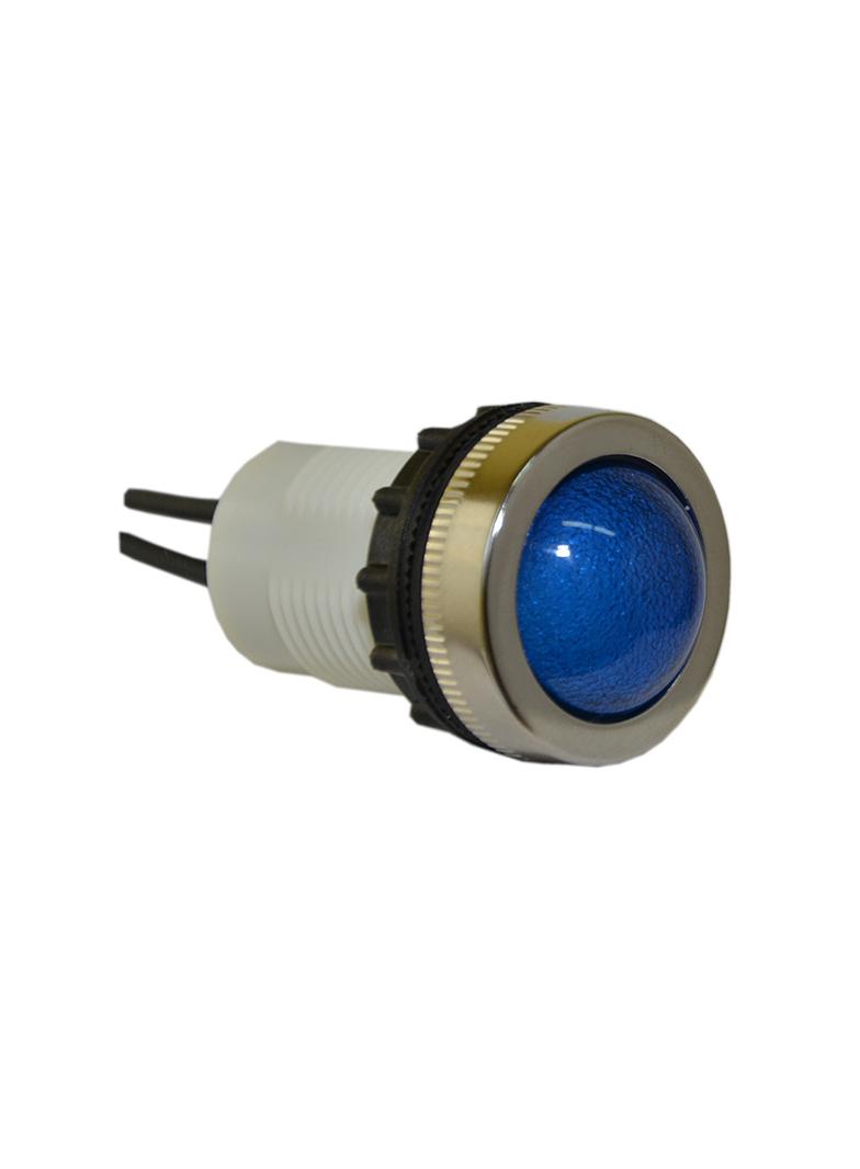 Lampka D22MPB 24V-230V metalowa niebieska