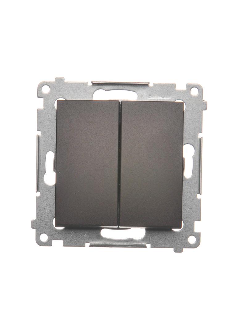 Simon 54 Przycisk podwójny zwierny bez piktogramu 10A szybkozłączka brąz mat