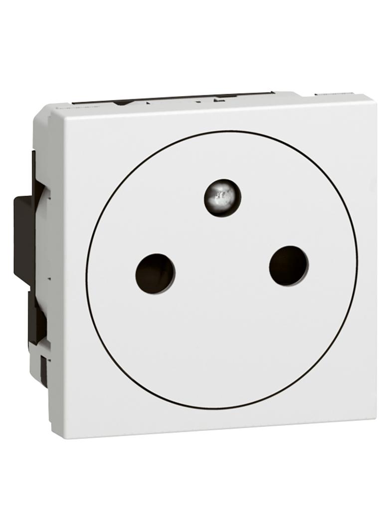 Mosaic Gn 2P+Z Płaskie Podłączenie Przez Zaciski Automatyczne-2 Mod Białe 16A-250V 077132 LEGRAND