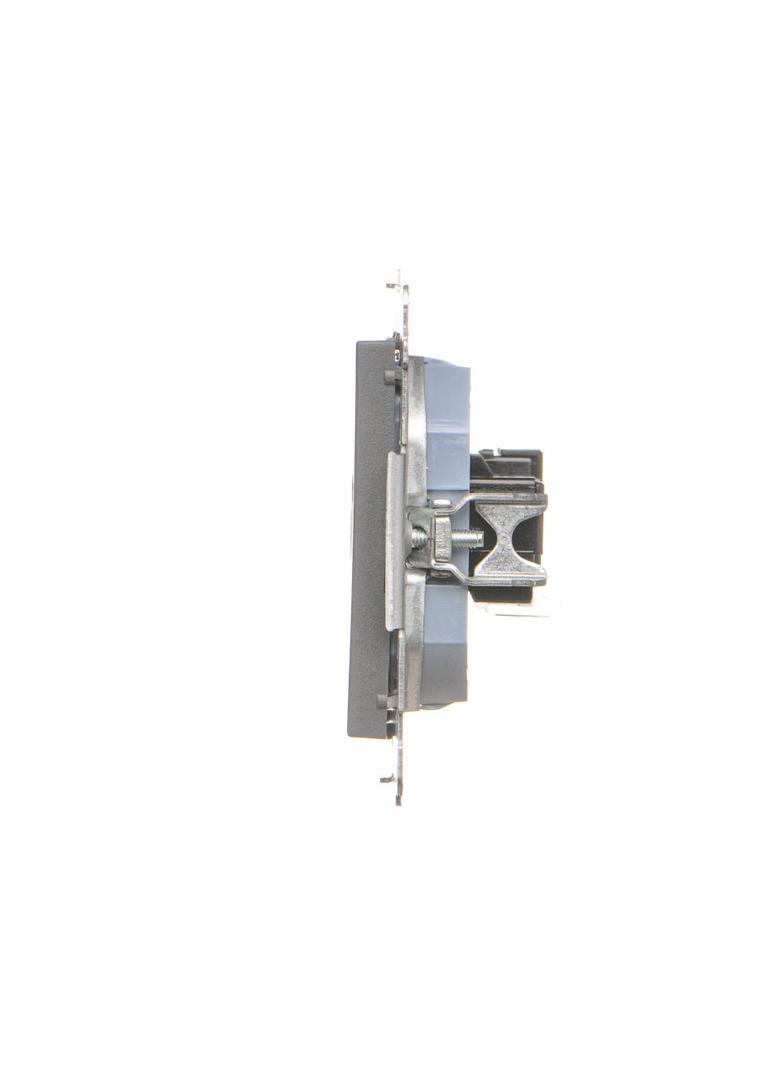 Simon 55 Gniazdo komputerowe RJ45 kategoria 5e + telefoniczne RJ12 Grafitowy mat T5F.01/116 KONTAKT