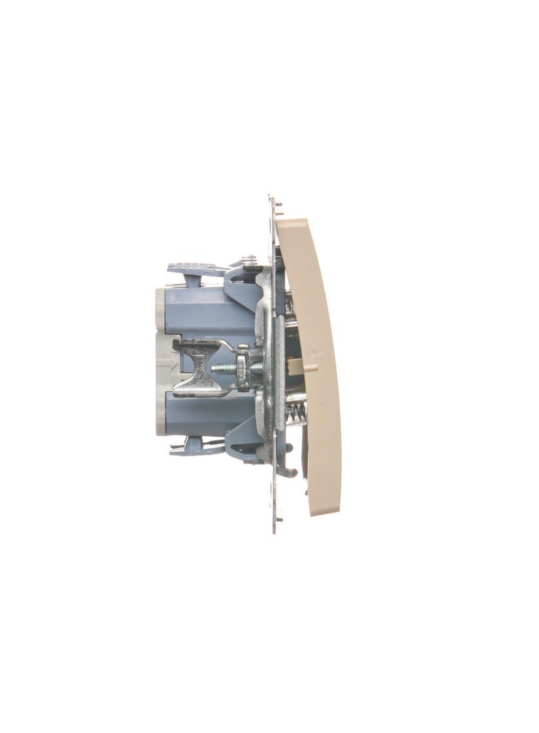 Simon Basic Przycisk podwójny zwierny dwuobwodowy: 2 wejścia 2 wyjścia 16A szybkozłączka beż