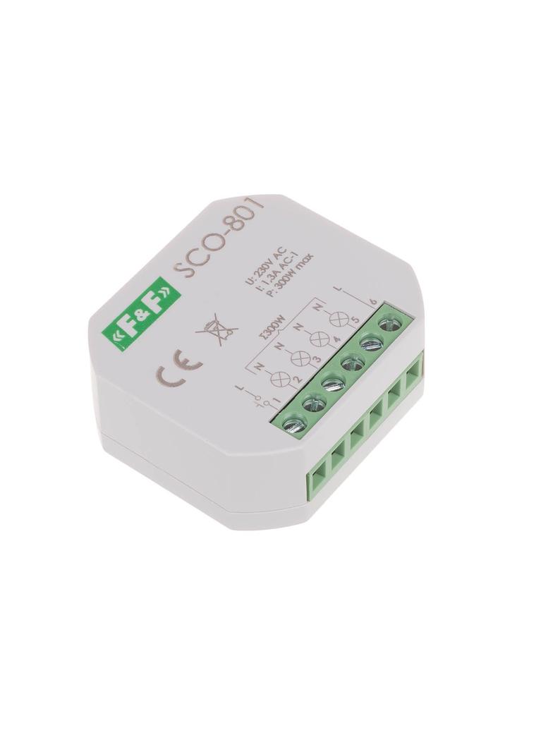 Ściemniacz oświetlenia bez pamięci montaż podtynkowy zasilanie 230V AC 300W SCO-801 F&F