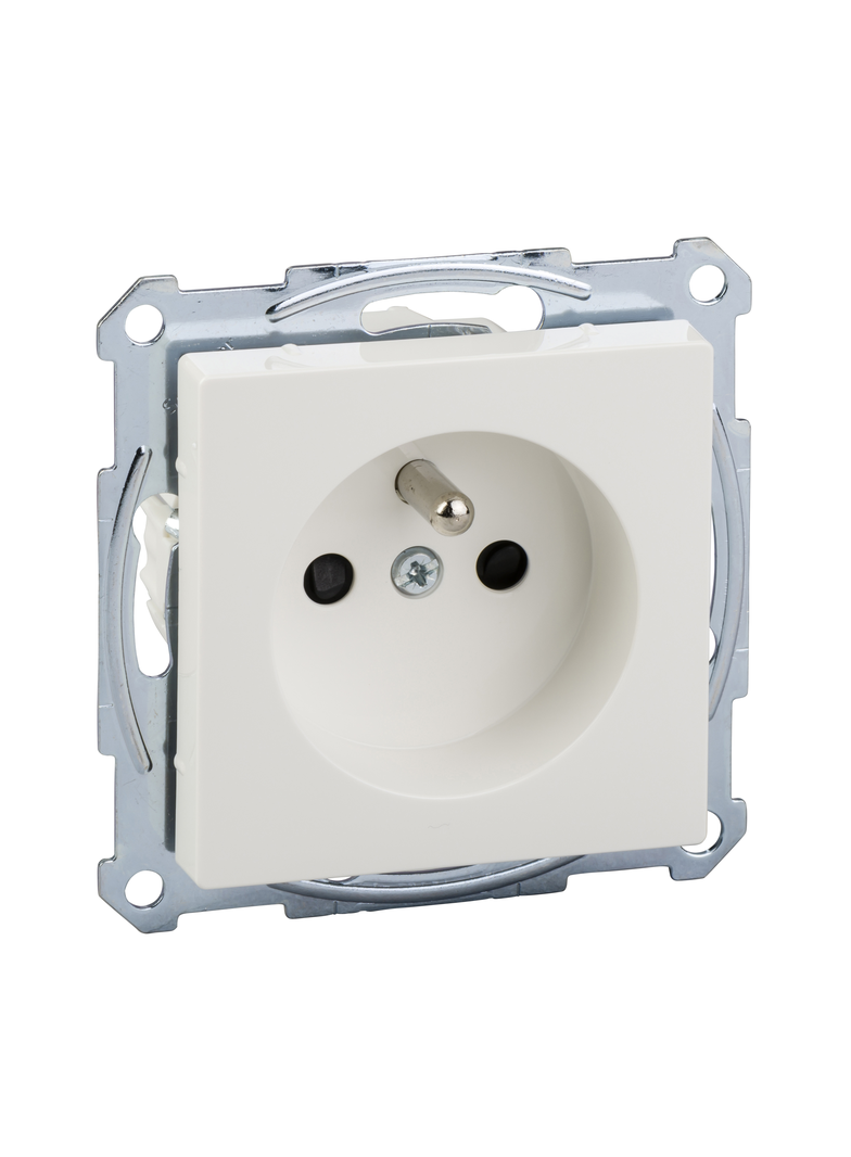 Gniazdo wtykowe z uziemieniem i przesłoną, b.śrub., B.P, P, Sys M