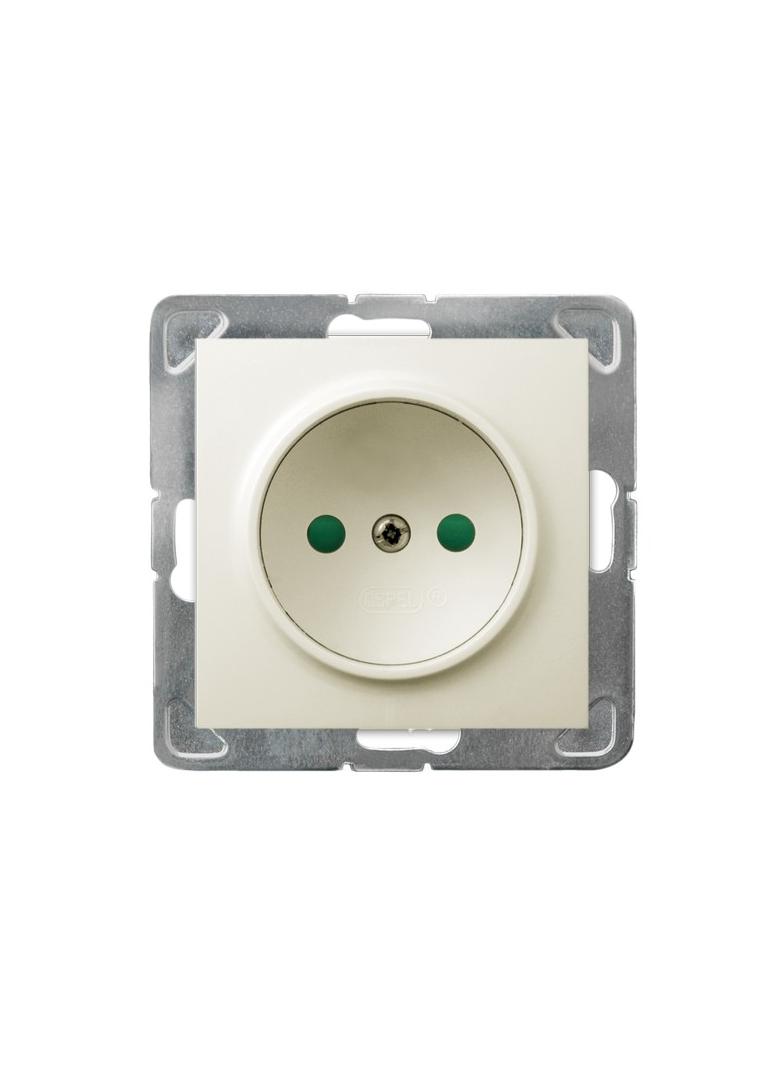 IMPRESJA Gniazdo pojedyncze z przesłonami torów prądowych - kolor ecru