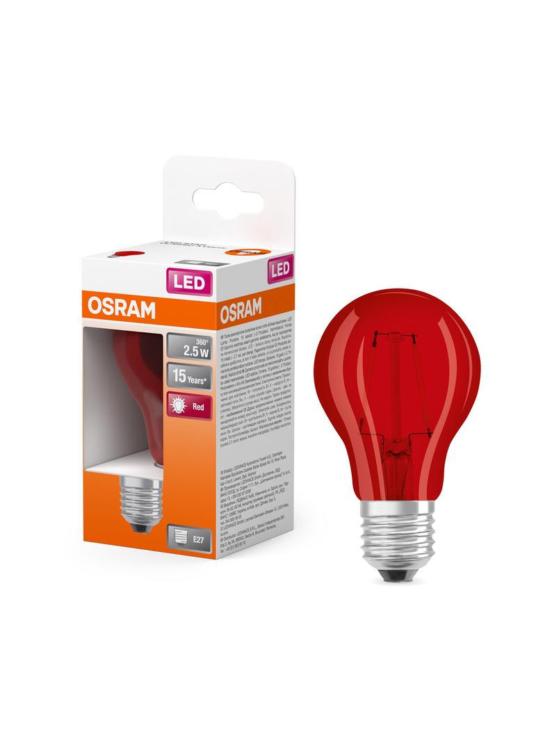Lampa LED STAR CL A Red 15 non-dim 2,5W E27