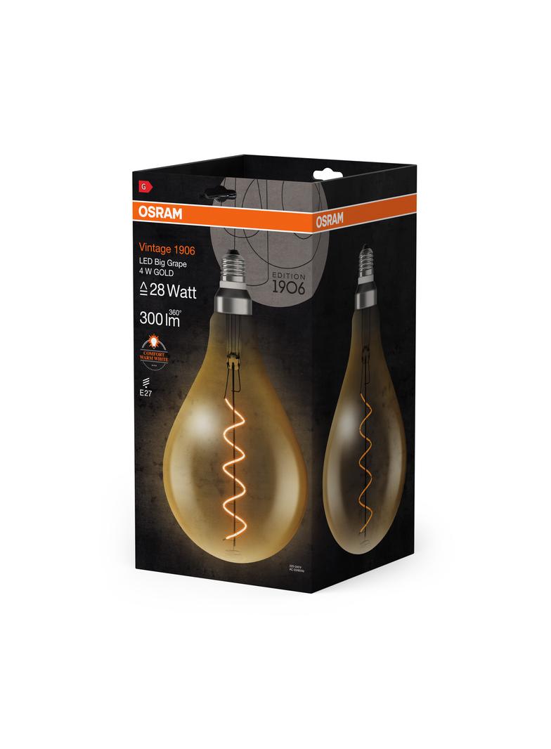 Lampa LED Vintage 1906 CL A160 Filament szkło przezroczyste GOLD 28 non-dim 5,5W 820 E27