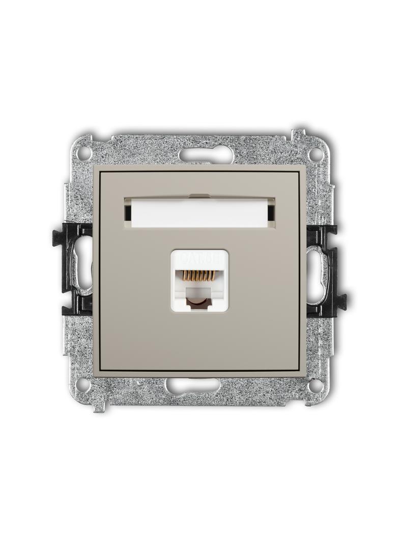 ICON Mechanizm gniazda komputerowego pojedynczego 1xRJ45, kat. 5e, 8-stykowy taupe