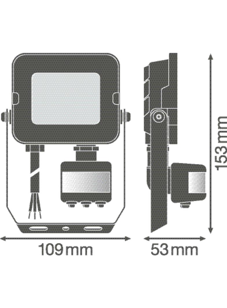 Naświetlacz LED FLOOD COMPACT SENSOR V 10W 830 SYM 100 BK 4058075575226 LEDVANCE