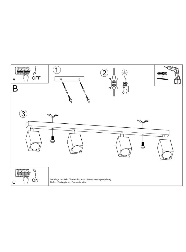 Sollux Plafon KEKE 4 dąb SL.1038
